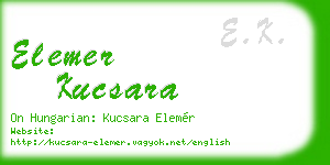 elemer kucsara business card